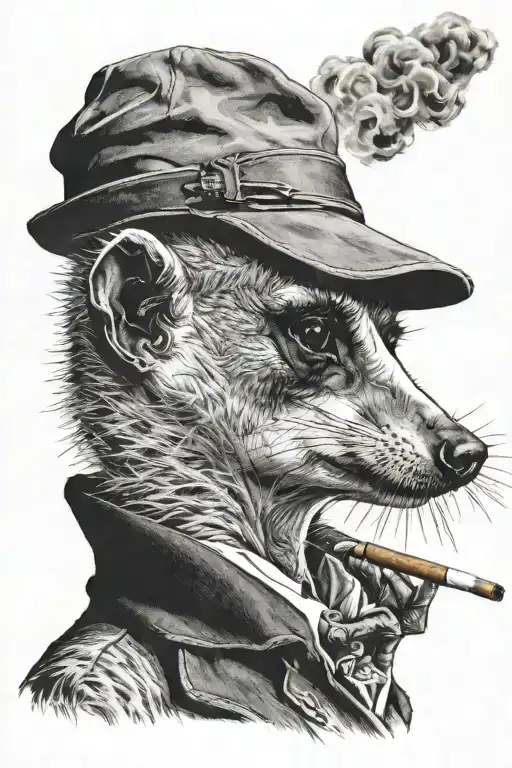Peaky Blinders Meerkat Holding A Cigarette In His Mouth
