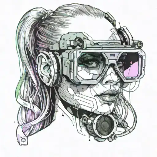 Cyberpunk Woman Sunglasses Sexy Music Speaker Rave