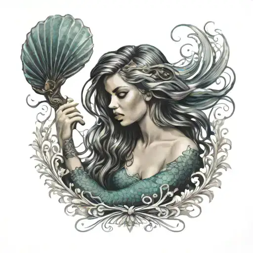Mermaid Combing Her Hair