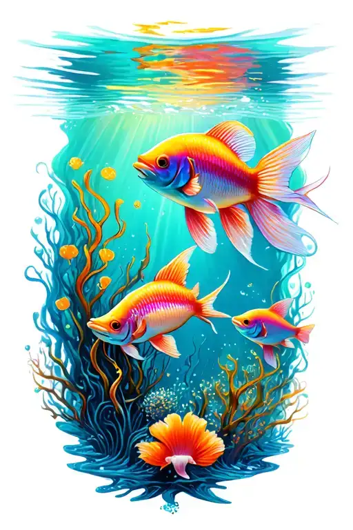 Underwater Scene With Colorful