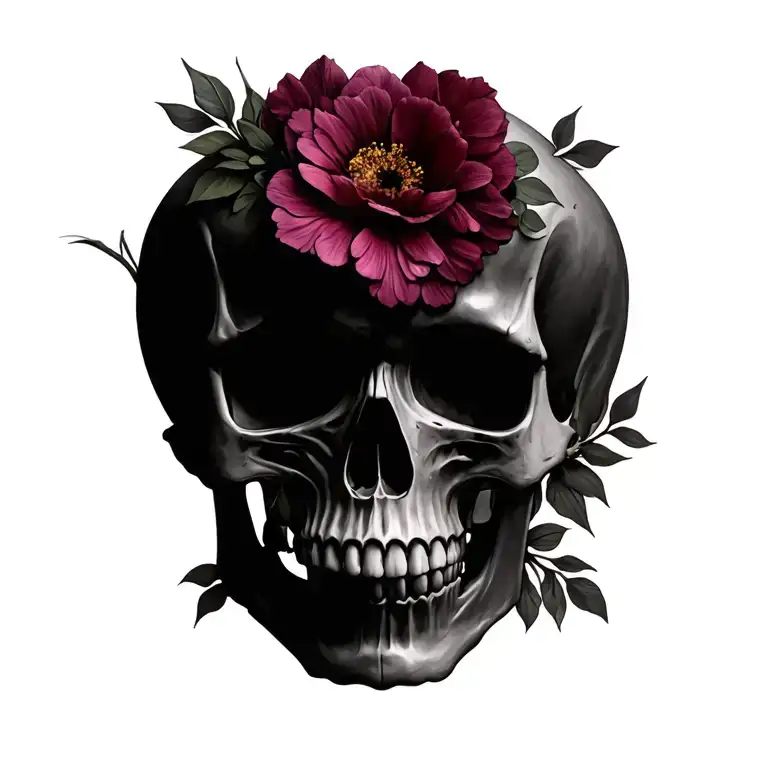 Skull And Flowers