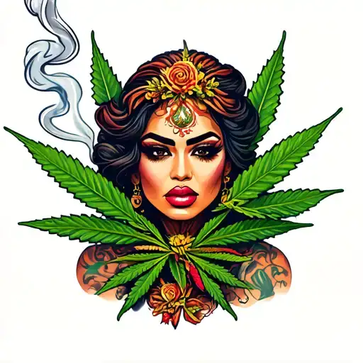 Chicana Smoking Weed