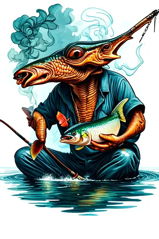 Fishing Alien Smoking