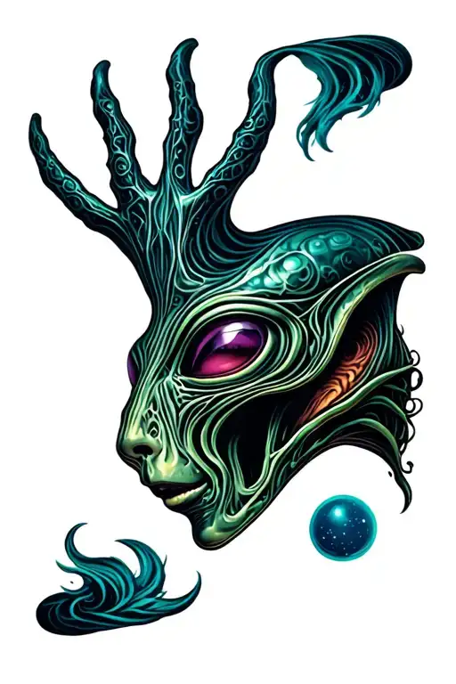 Trippy Alien Head
