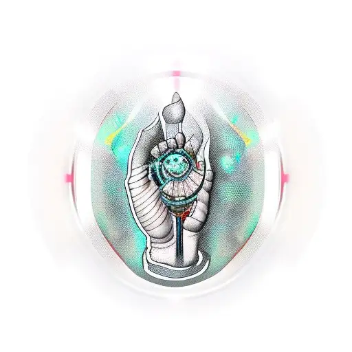 Biomechanic Reactor With Crystal Inside A Hand