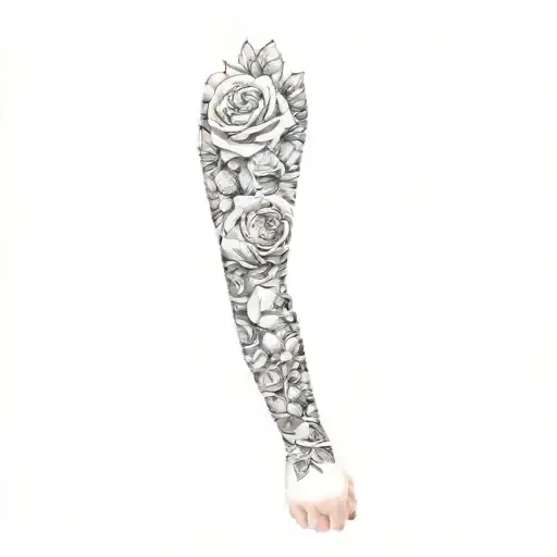 A Sleeve With Roses On It