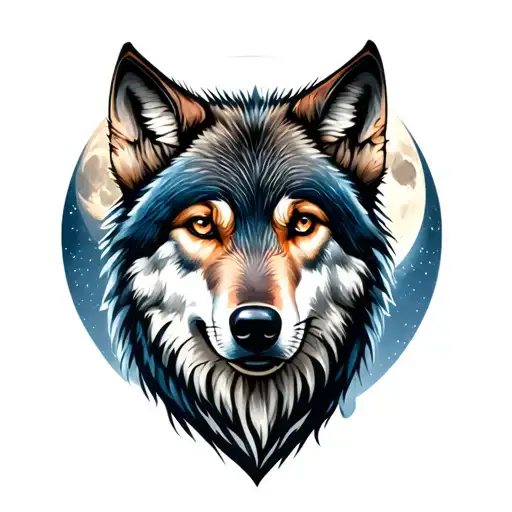 Wolf And Moon