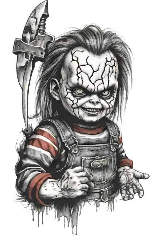 Chucky Horror Sleeve Black And Gray