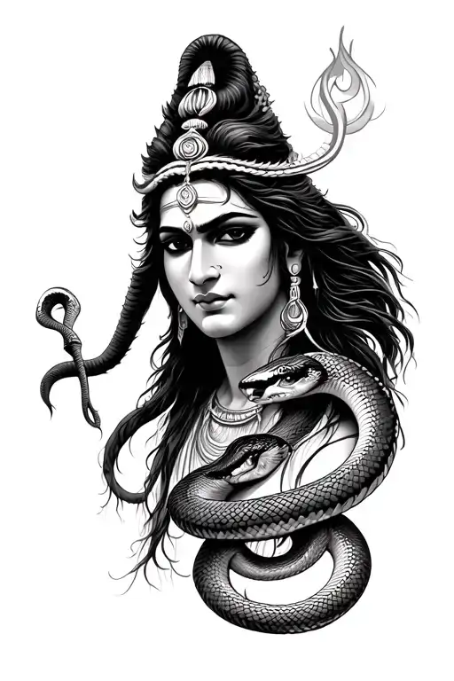 Aesthetic Shiva With Snake