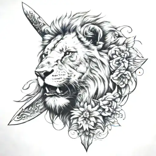 Lion And Knife