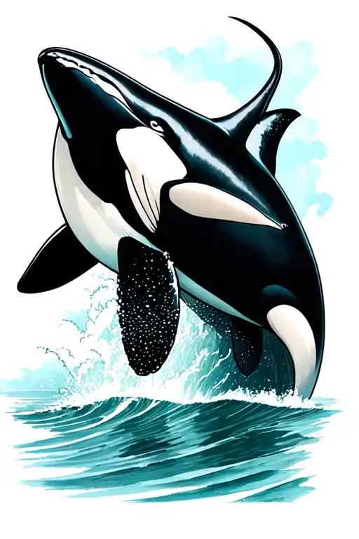 Orca In Indigenous Concept On Forearm