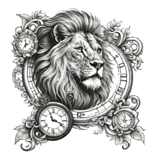 Lion And Clock