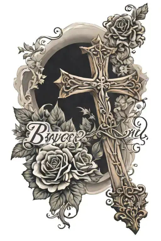 Cross With Parenst Name Bryce And Michelle