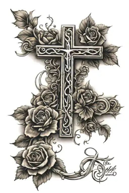 Cross With Names Bryce And Michelle