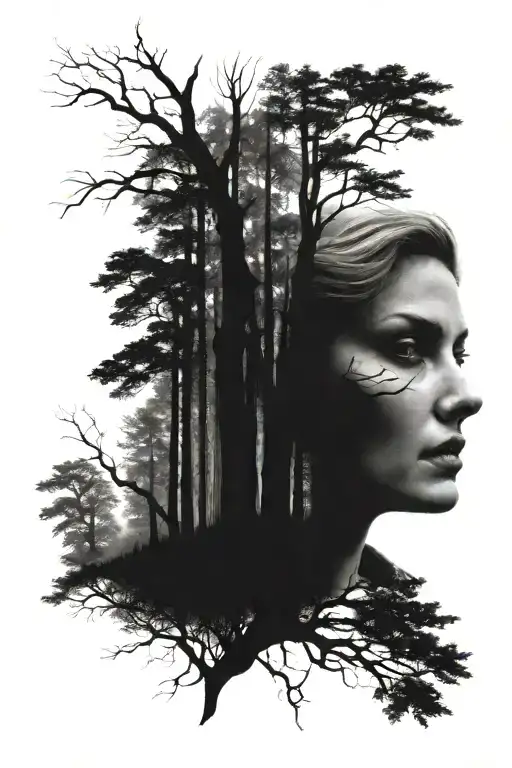 Black And White Forest Dark Shadows Wide And Frees