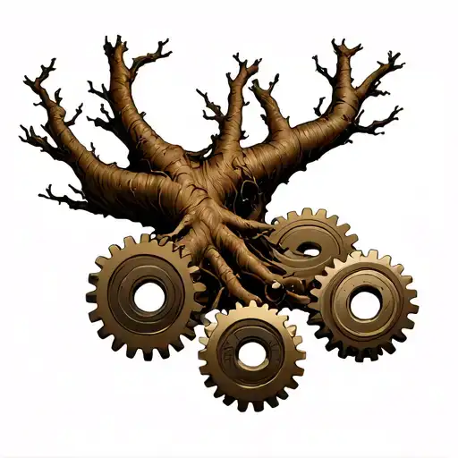 Cogwheels Covered With Roots Roots Roots