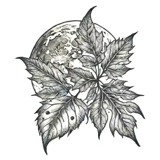 Full Moon Fire Fall Leaves