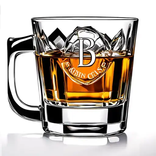 Crystal Whiskey Glass Filled With Cdk Initials