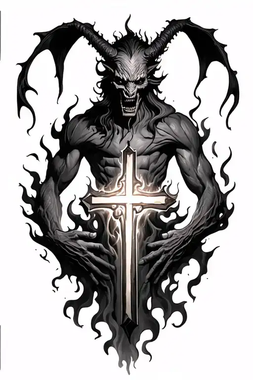 Demon With Burning Church