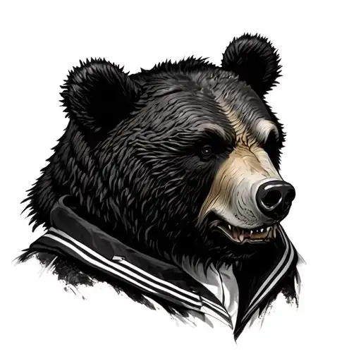 Harsh Evil Bear Sailor Sketch Black