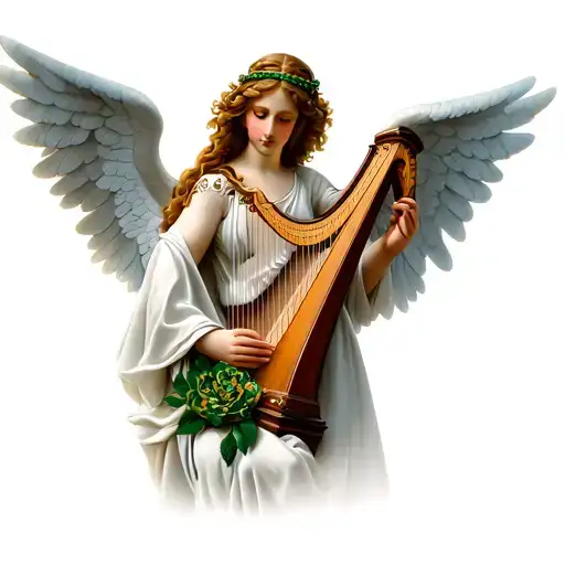 Irish Harp With Angel
