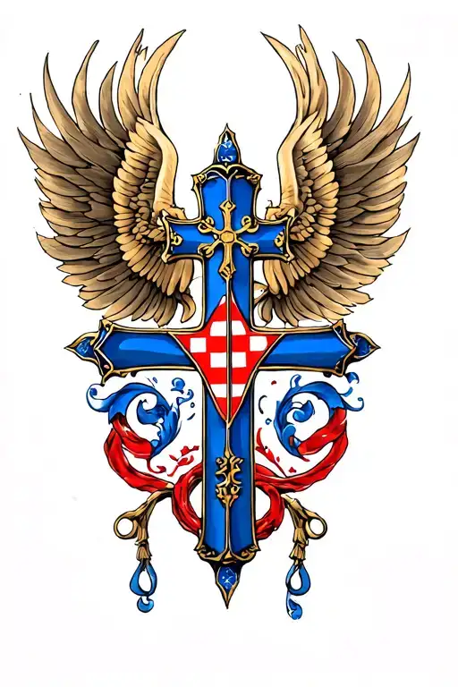 Croatia Tattoo With A Cross