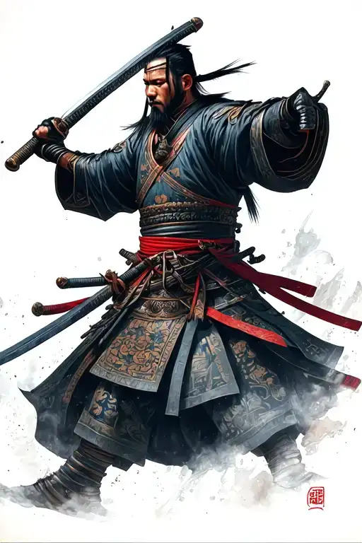 Ronin Samurai Warrior Holding Sword