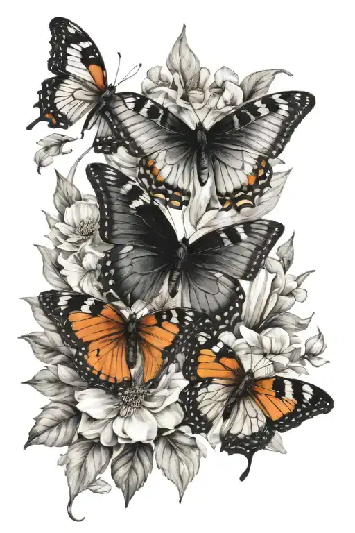 Butterflies And Flowers