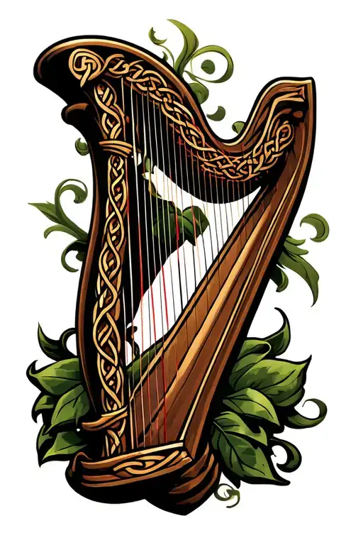 Harp With A Celtic Design