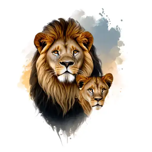 Lion Mother With Her Two Kids Names