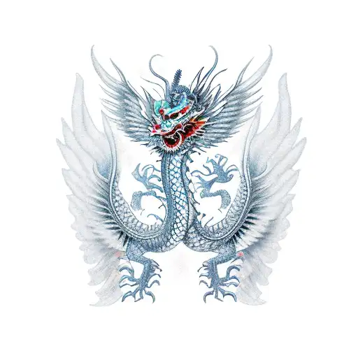 Long Chinese Dragon With Wings And Feet
