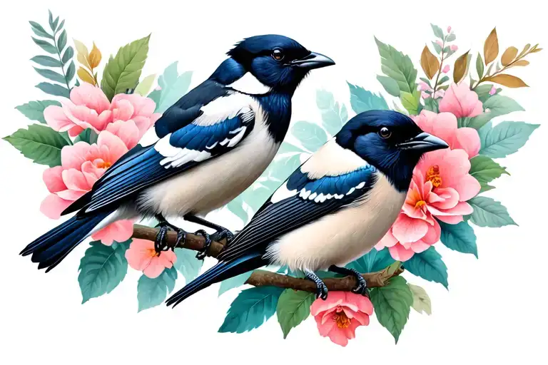 2 Realistic Magpies