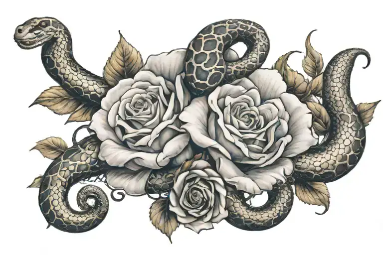 The Name Ploxy With Roses And Snakes Wrapped