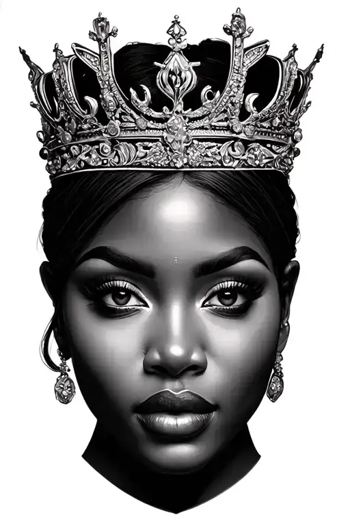Black Woman Face Wearing A Crown