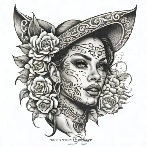 Sexy Chicana Woman With Tattoos On Her Face