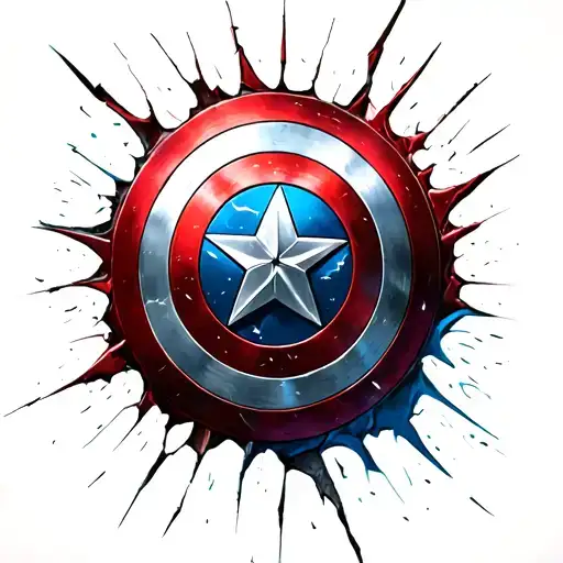 Shattered Captain America Shield