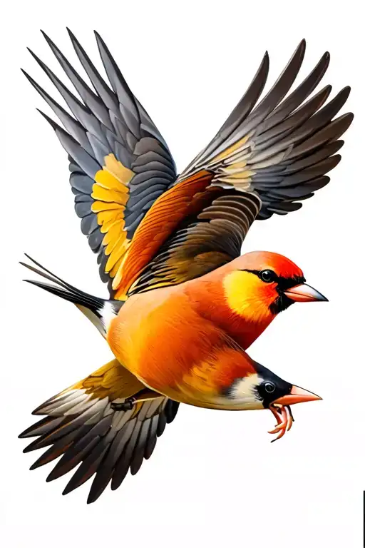 Carduelis In Flight