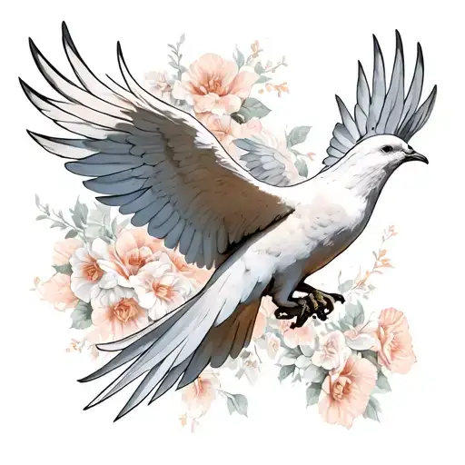 Dove With Wings Spread