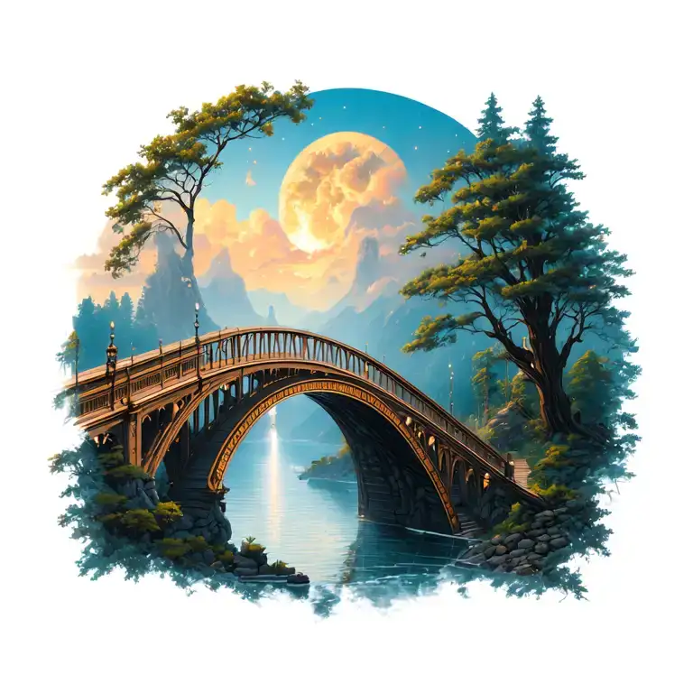 Magical Bridge With Pathways Forming Its