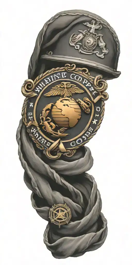 Marine Corps Emblem Intertwined