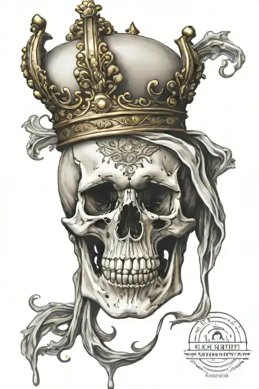 Skull With Liquid Gold Crown Hanging