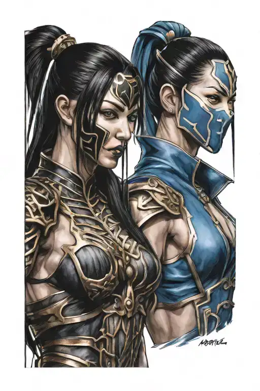 Mileena And Kitana From Mortal Kombat