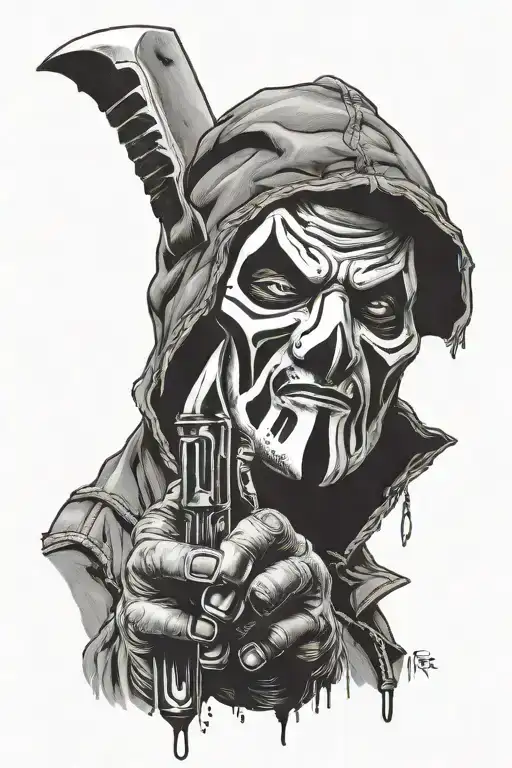Ghostface Holding A Knife