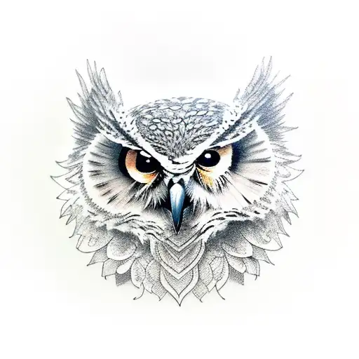 An Angry Owl On Top Of A Wolf Head