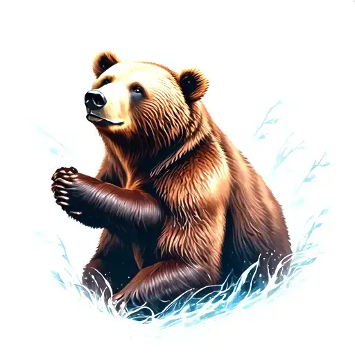 Powerful Mother Bear Surrounded