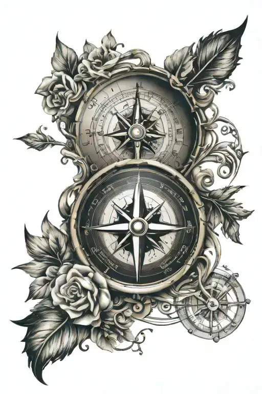 Compass With Musical Elements Intertwined Symbolizing That Music Guides You