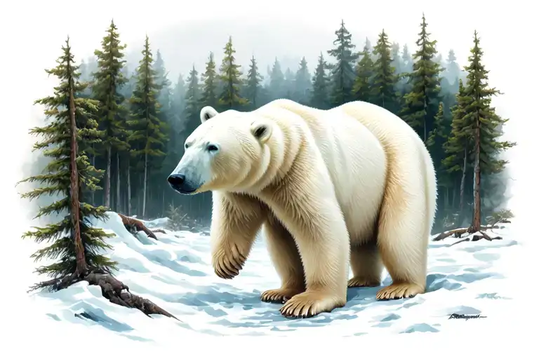 Polar Bear In The Forest