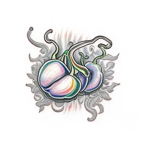 A Realistic Depiction Of A Rainbow Coloured Chilli Pepper Growing From A Vibrant Plant