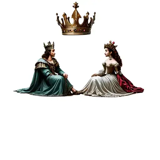 Crown With King And Queen Sitting
