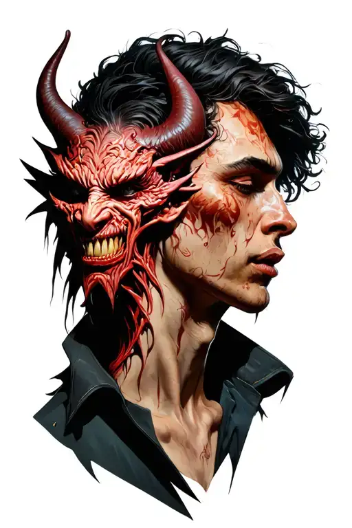 A Demon Who Stands For Egoism And Narcissism Whispers In Someone's Ear